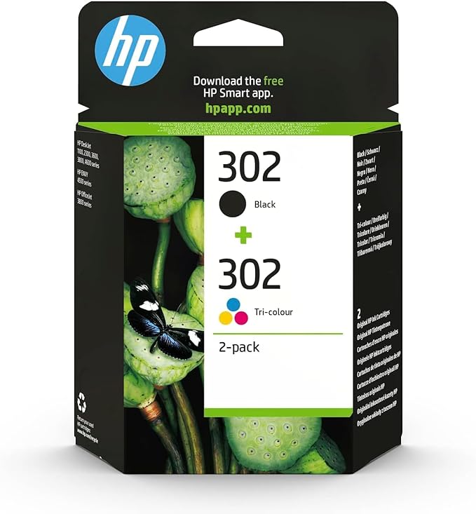 HP 302 Black/302 2-pack Cyan/Magenta/Yellow Original Ink Cartridges