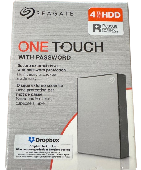 SEAGATE One Touch 4TB External Hard Drive (With Password)